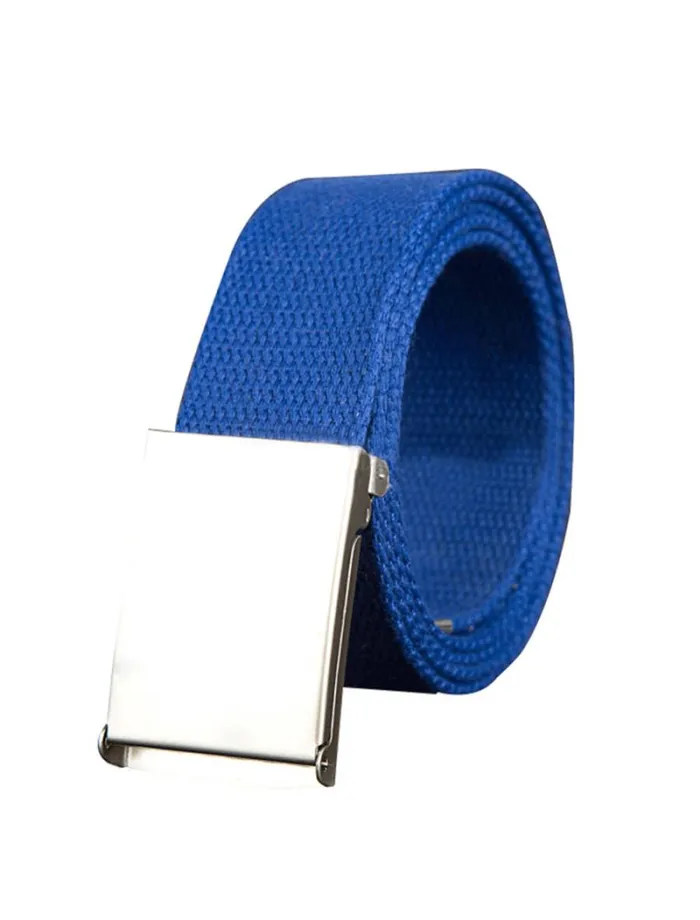 RWandCO Belts and Suspenders Unique Bargains Unisex Canvas Slide Buckle Adjustable Waist Belt Royal Blue 8211 Men