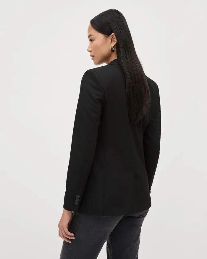 RWandCO Blazers Black OneButton WoolBlend Blazer Black 8211 Women RWandCO Blazers Black OneButton WoolBlend Blazer Black 8211 Women