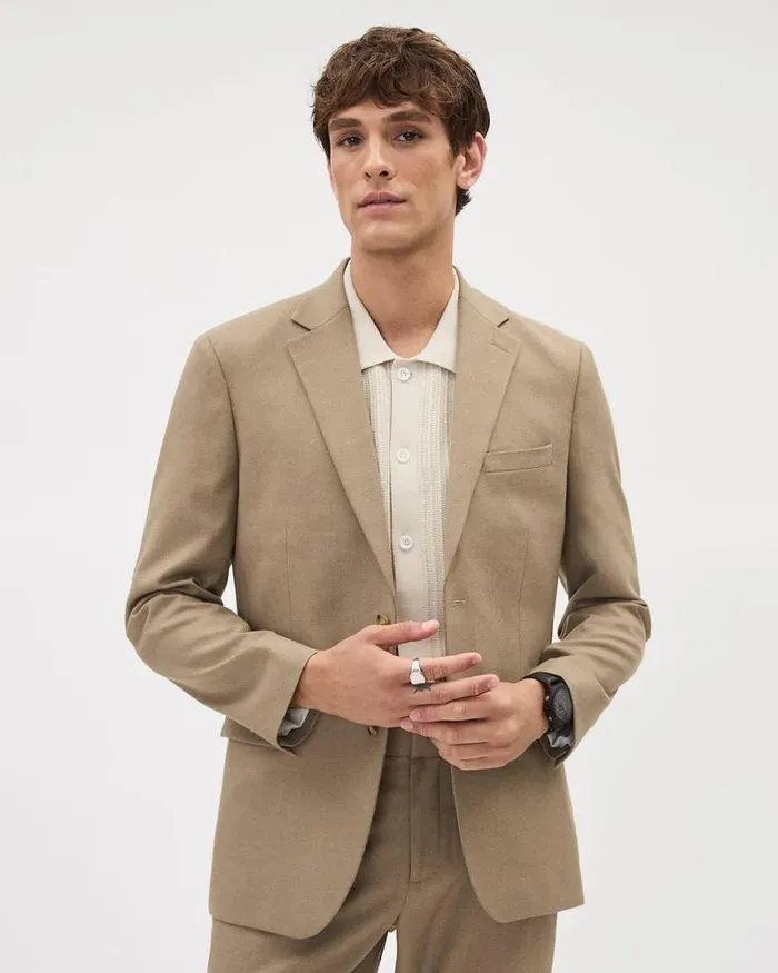 RWandCO Blazers Brushed Twill TailoredFit Blazer Chinchilla 8211 Men