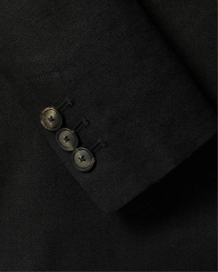 RWandCO Blazers OneButton Linen Blazer Black 8211 Women RWandCO Blazers OneButton Linen Blazer Black 8211 Women