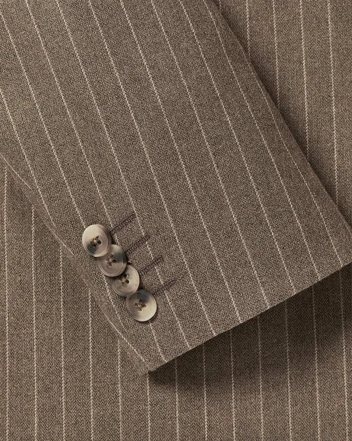RWandCO Blazers Striped DoubleBreasted Blazer Light Brown 8211 Men RWandCO Blazers Striped DoubleBreasted Blazer Light Brown 8211 Men