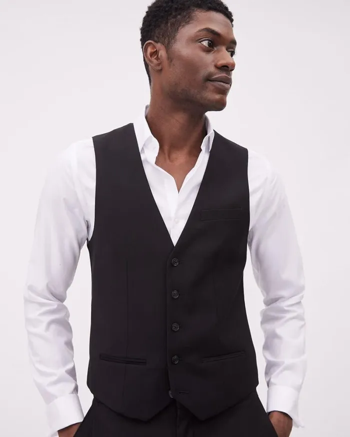 RWandCO Blazers WoolBlend Suiting Vest Black 8211 Men