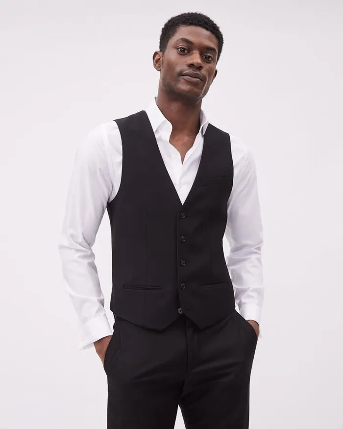 RWandCO Blazers WoolBlend Suiting Vest Black 8211 Men RWandCO Blazers WoolBlend Suiting Vest Black 8211 Men