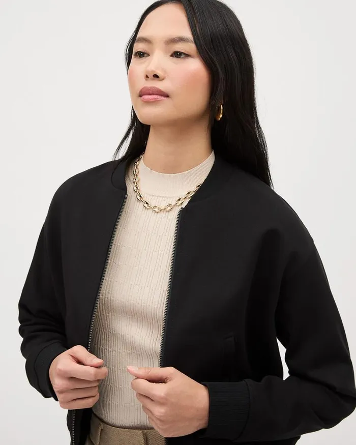 RWandCO Blazers Zipped Black Bomber Jacket Black 8211 Women RWandCO Blazers Zipped Black Bomber Jacket Black 8211 Women