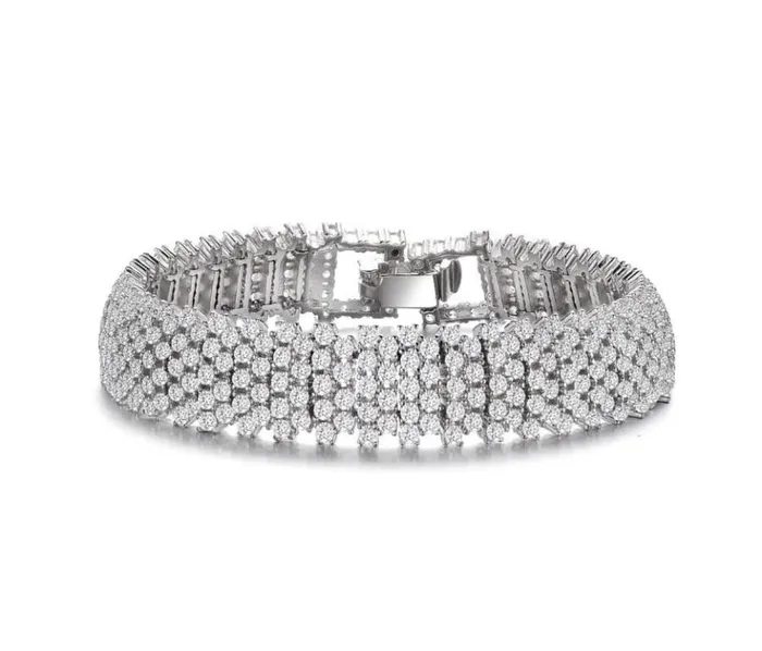 RWandCO Bracelets and Rings Genevive Sterling Silver With 3mm Coloured Cubic Zirconia Tennis Bracelet White 8211 Women RWandCO Bracelets and Rings Genevive Sterling Silver With 3mm Coloured Cubic Zirconia Tennis Bracelet White 8211 Women
