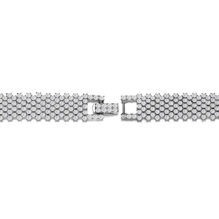 RWandCO Bracelets and Rings Genevive Sterling Silver With 3mm Coloured Cubic Zirconia Tennis Bracelet White 8211 Women RWandCO Bracelets and Rings Genevive Sterling Silver With 3mm Coloured Cubic Zirconia Tennis Bracelet White 8211 Women