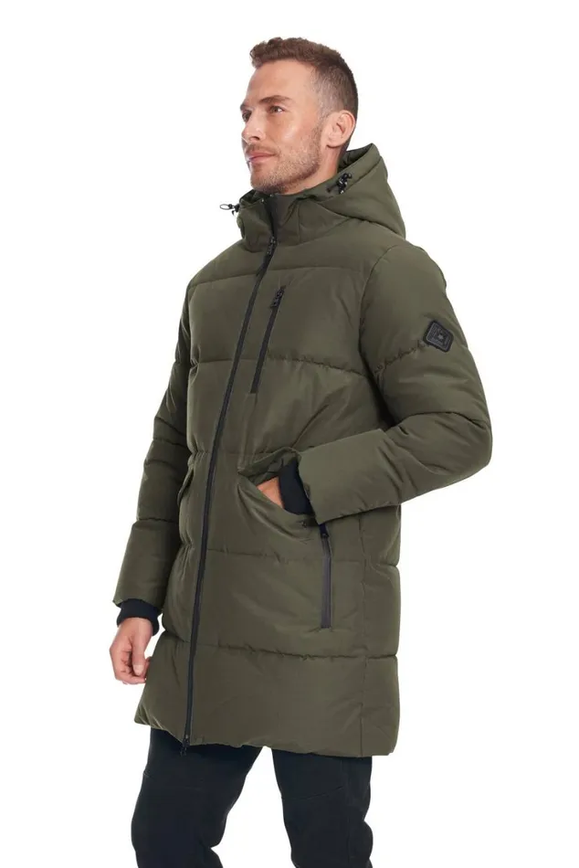 RWandCO Coats and Jackets Alpine North Men039s 8211 JASPER Vegan Down Recycled Winter Puffer Coat Dark Green 8211 Men