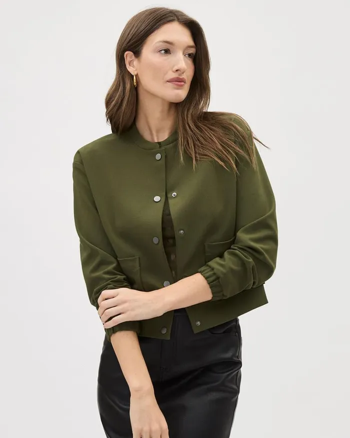 RWandCO Coats and Jackets Heavy Twill Bomber Jacket Green 8211 Women