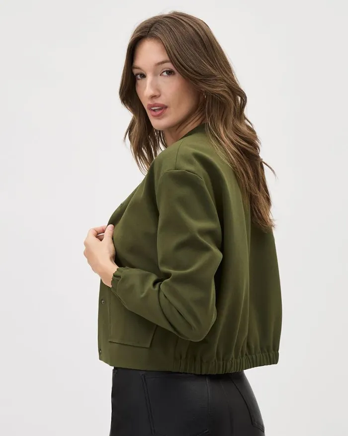 RWandCO Coats and Jackets Heavy Twill Bomber Jacket Green 8211 Women RWandCO Coats and Jackets Heavy Twill Bomber Jacket Green 8211 Women