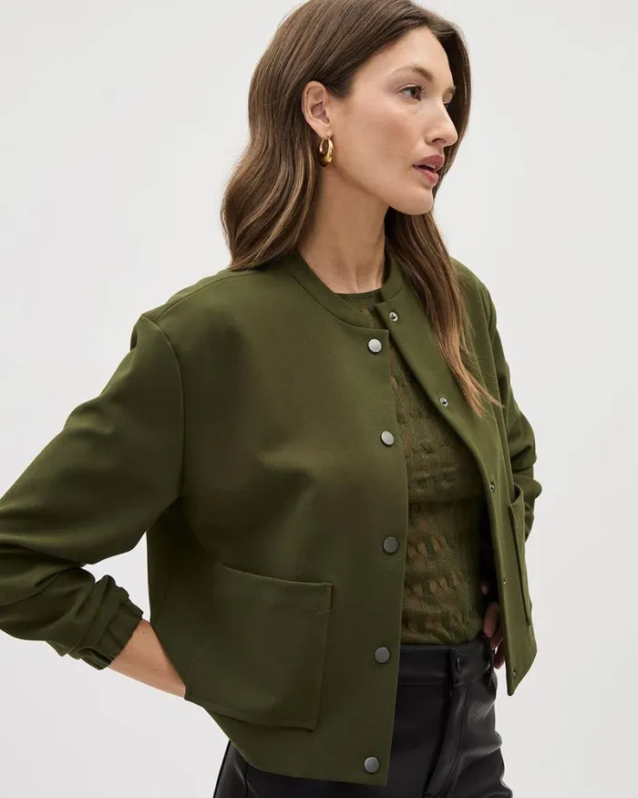RWandCO Coats and Jackets Heavy Twill Bomber Jacket Green 8211 Women RWandCO Coats and Jackets Heavy Twill Bomber Jacket Green 8211 Women