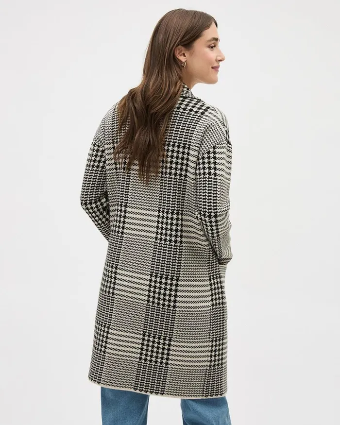 RWandCO Coats and Jackets Long ButtonedDown Plaid Cardigan Peyote Multi 8211 Women RWandCO Coats and Jackets Long ButtonedDown Plaid Cardigan Peyote Multi 8211 Women
