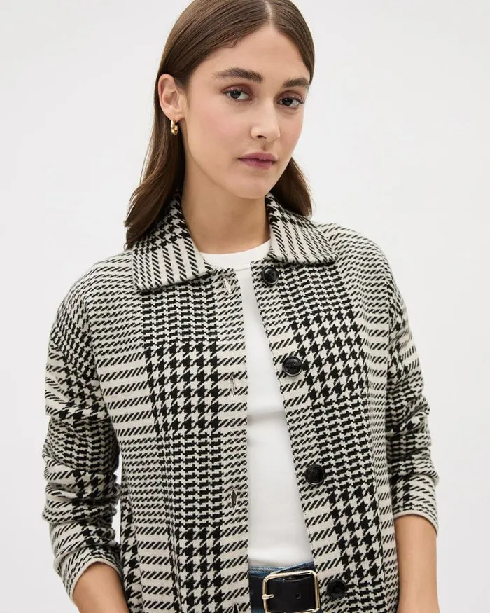 RWandCO Coats and Jackets Long ButtonedDown Plaid Cardigan Peyote Multi 8211 Women RWandCO Coats and Jackets Long ButtonedDown Plaid Cardigan Peyote Multi 8211 Women