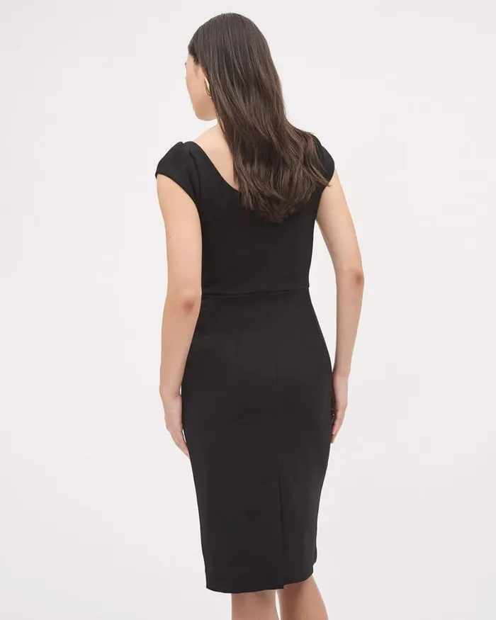 RWandCO Dresses Black CapSleeve Crepe Dress With Scoop Neckline Black 8211 Women RWandCO Dresses Black CapSleeve Crepe Dress With Scoop Neckline Black 8211 Women