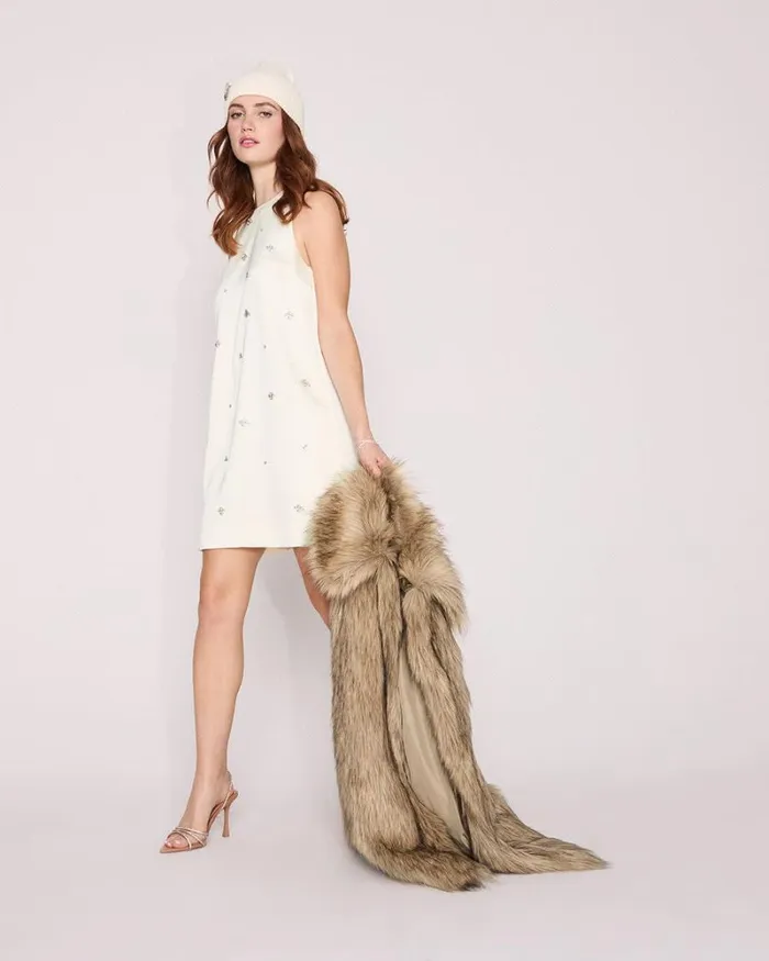 RWandCO Dresses Sleeveless Mini Cocktail Dress With Halter Neckline Coconut Milk 8211 Women RWandCO Dresses Sleeveless Mini Cocktail Dress With Halter Neckline Coconut Milk 8211 Women
