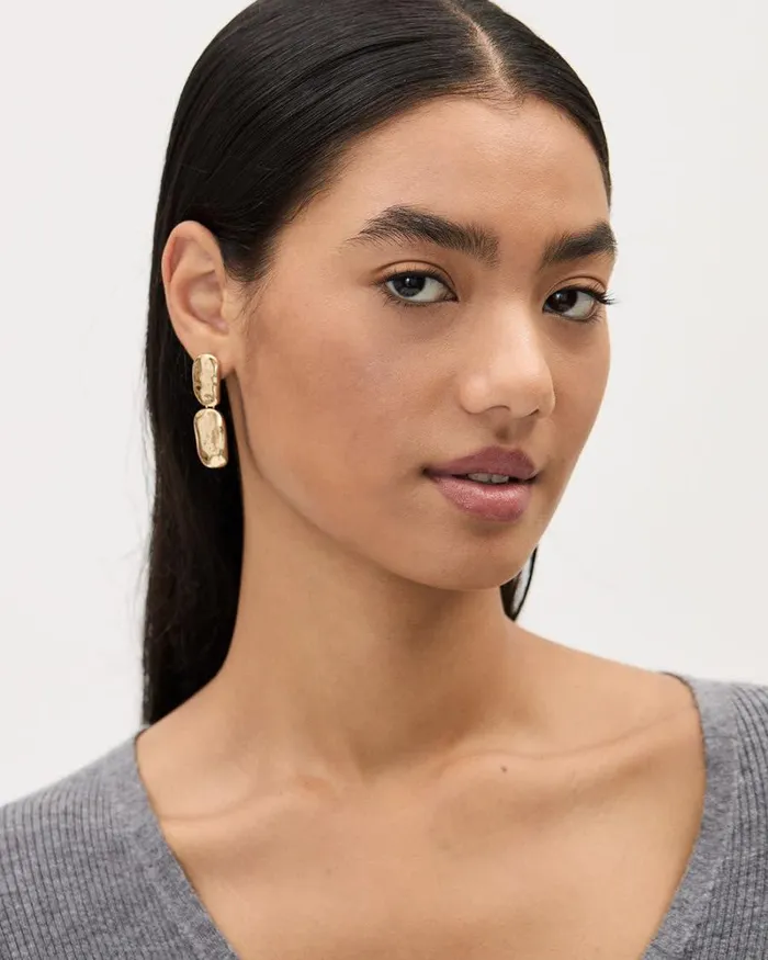 RWandCO Earrings Statement Golden Pendant Earrings Gold 8211 Women