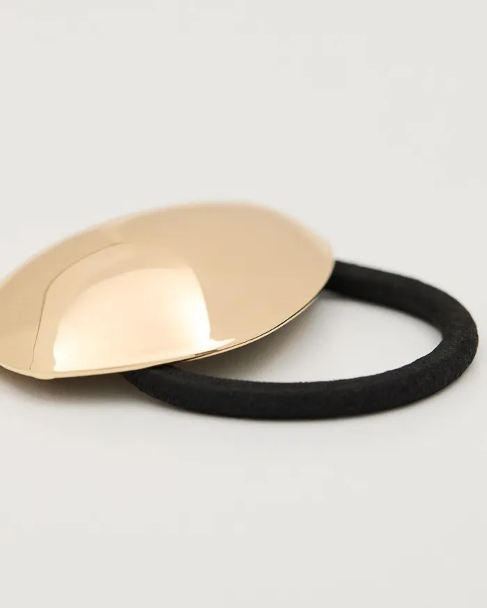 RWandCO Hair Accessories Hair Elastic With Oval Metal Plate Gold 8211 Women RWandCO Hair Accessories Hair Elastic With Oval Metal Plate Gold 8211 Women