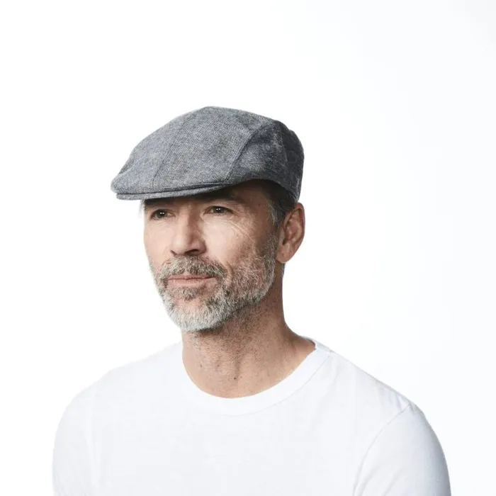 RWandCO Hats Gloves and Scarves Canadian Hat 1918 8211 Chace 8211 Newsboy Flecked Fabric Cap Medium Grey 8211 Men