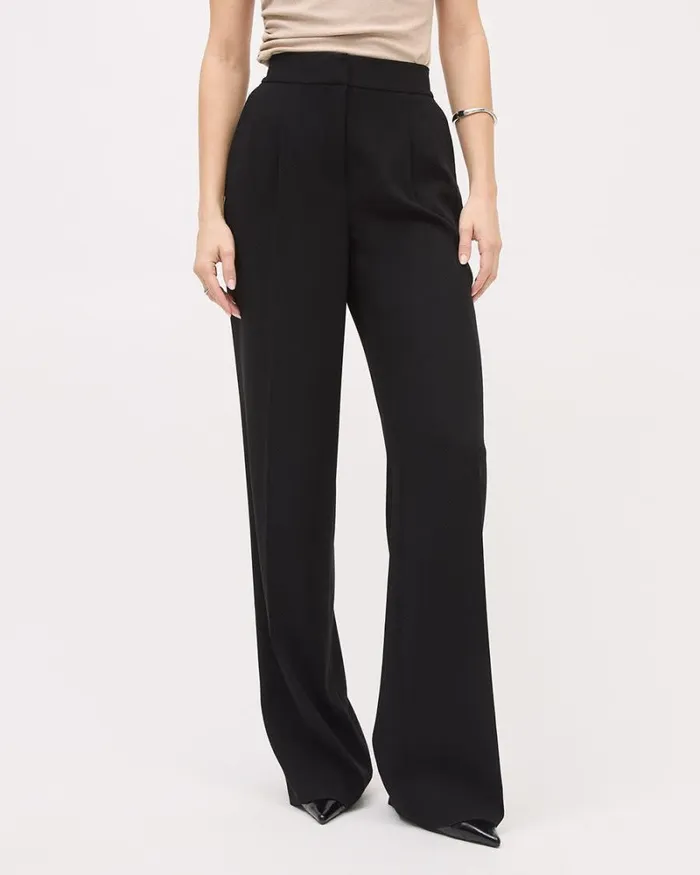 RWandCO HighRise Black HighRise WideLeg Crepe Pant Black 8211 Women