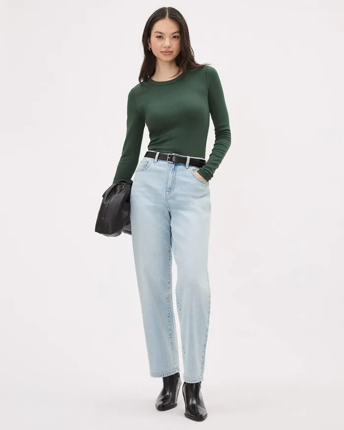 RWandCO HighRise LightWash HighRise Barrel Jeans Light Wash 8211 Women