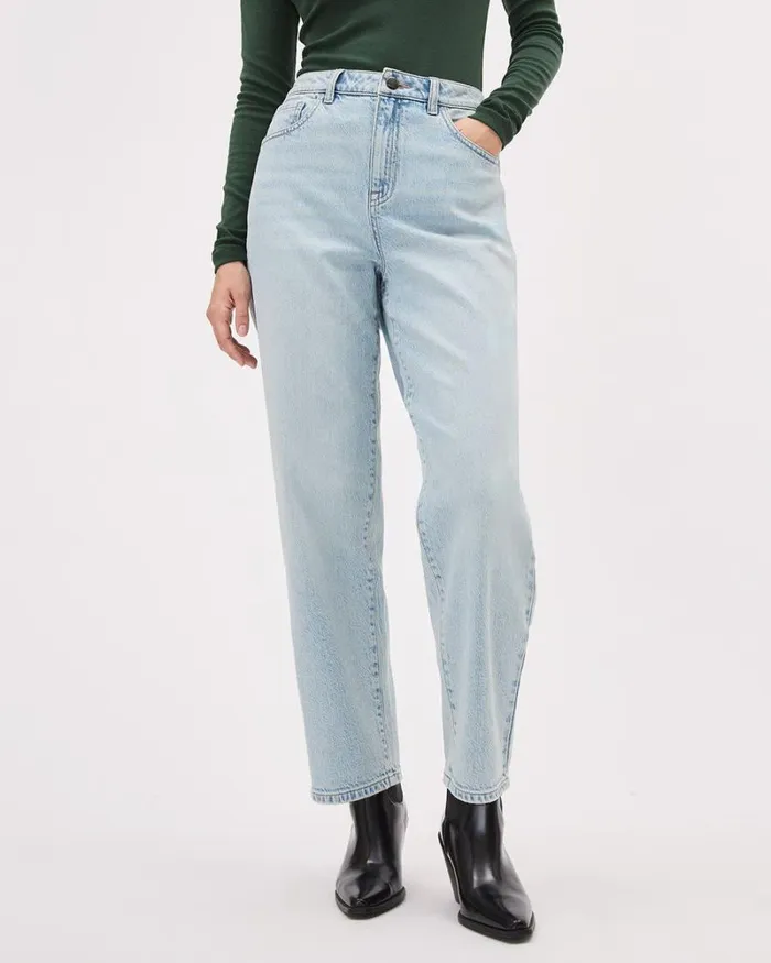 RWandCO HighRise LightWash HighRise Barrel Jeans Light Wash 8211 Women