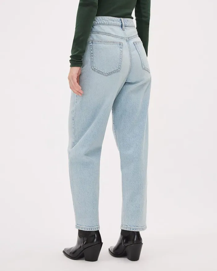 RWandCO HighRise LightWash HighRise Barrel Jeans Light Wash 8211 Women