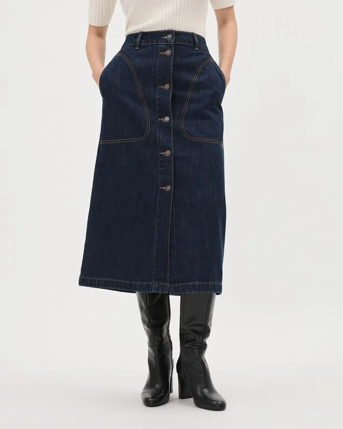 RWandCO Jeans Denim HighRise ALine Skirt Raw Denim 8211 Women