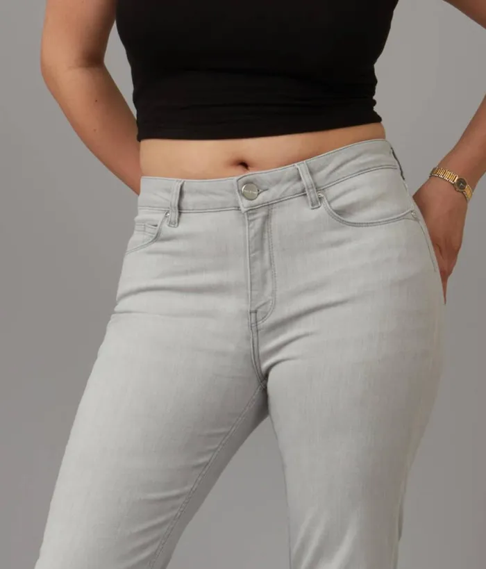 RWandCO Jeans Lola Jeans ALICEMA High Rise Flare Jeans Light Grey 8211 Women