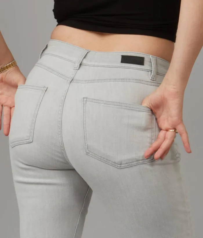 RWandCO Jeans Lola Jeans ALICEMA High Rise Flare Jeans Light Grey 8211 Women