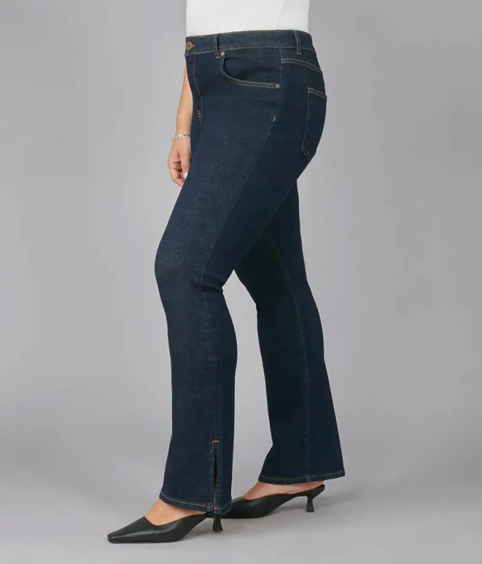 RWandCO Jeans Lola Jeans BILLIEDRB High Rise Bootcut Jeans Plus Size Dark Blue 8211 Women