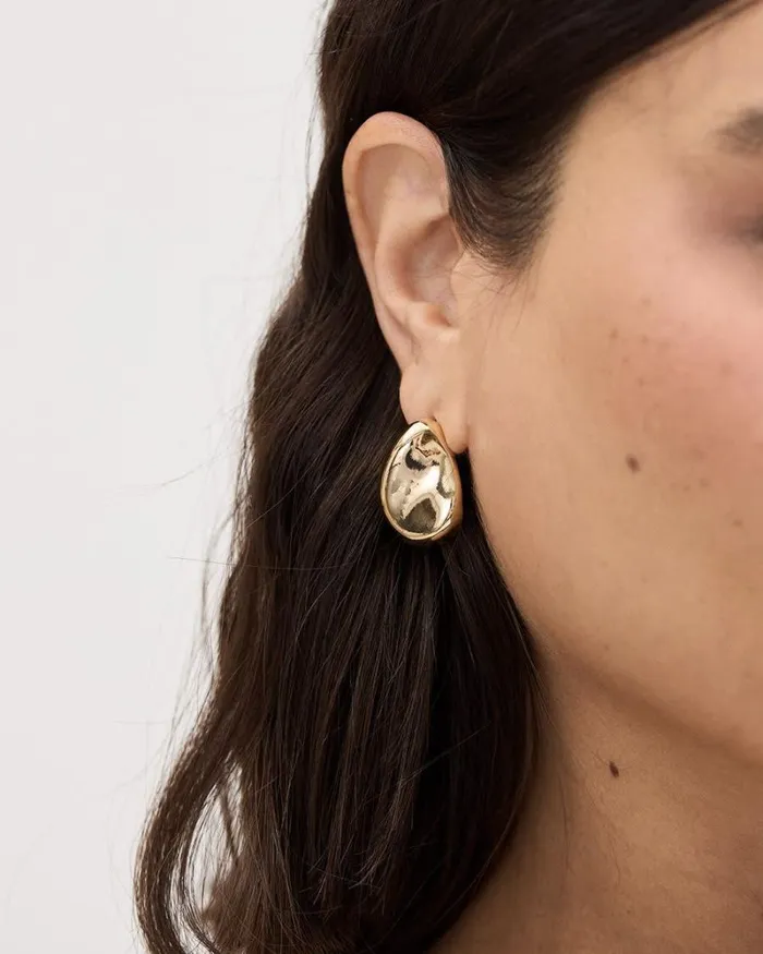 RWandCO Jewelry Flat Organic Earrings Gold 8211 Women