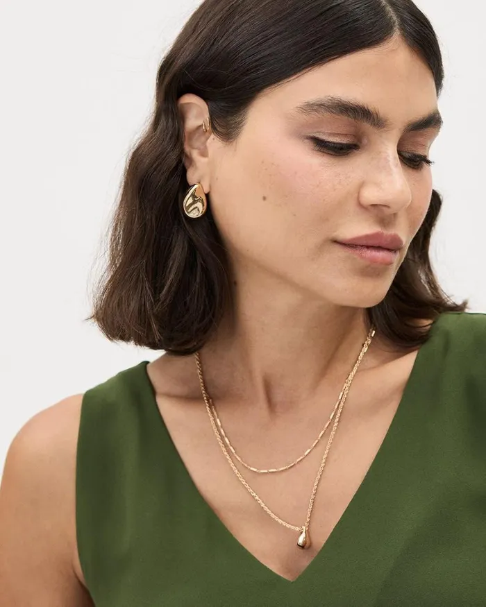 RWandCO Jewelry Flat Organic Earrings Gold 8211 Women RWandCO Jewelry Flat Organic Earrings Gold 8211 Women