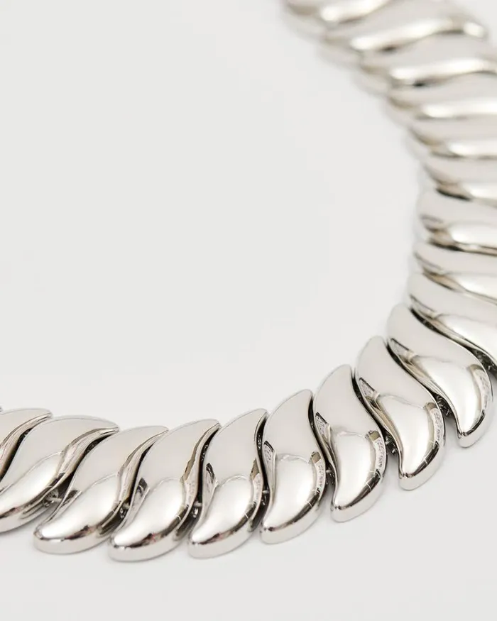 RWandCO Jewelry Short Chunky Necklace Silver 8211 Women