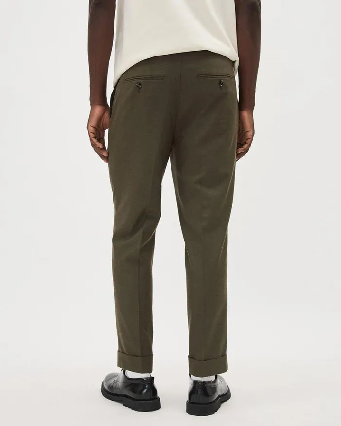 RWandCO Pants Brushed TaperedLeg Pleated Pant Dark Khaki 8211 Men RWandCO Pants Brushed TaperedLeg Pleated Pant Dark Khaki 8211 Men