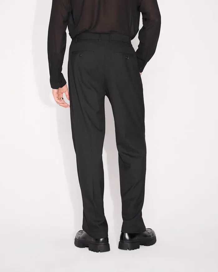 RWandCO Pants Pleated StraightLeg Pant With Elastic Waistband Black 8211 Men RWandCO Pants Pleated StraightLeg Pant With Elastic Waistband Black 8211 Men