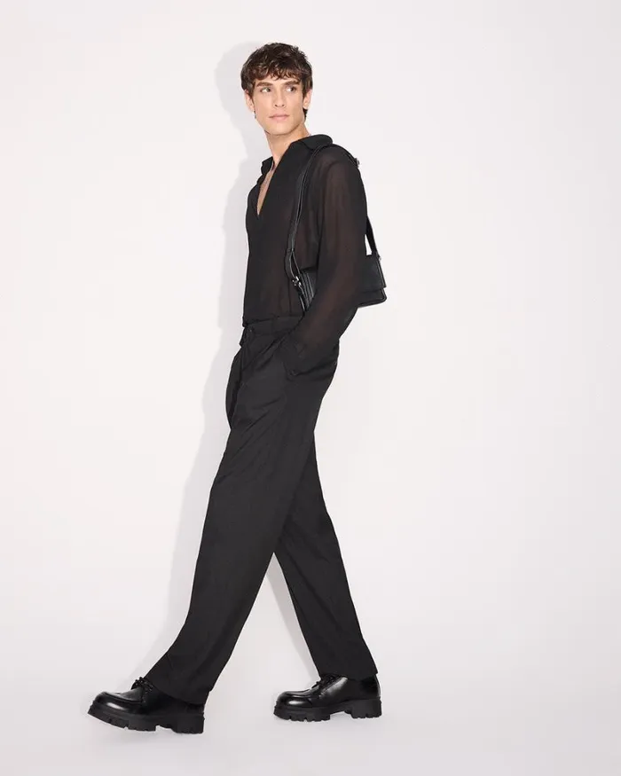 RWandCO Pants Pleated StraightLeg Pant With Elastic Waistband Black 8211 Men RWandCO Pants Pleated StraightLeg Pant With Elastic Waistband Black 8211 Men