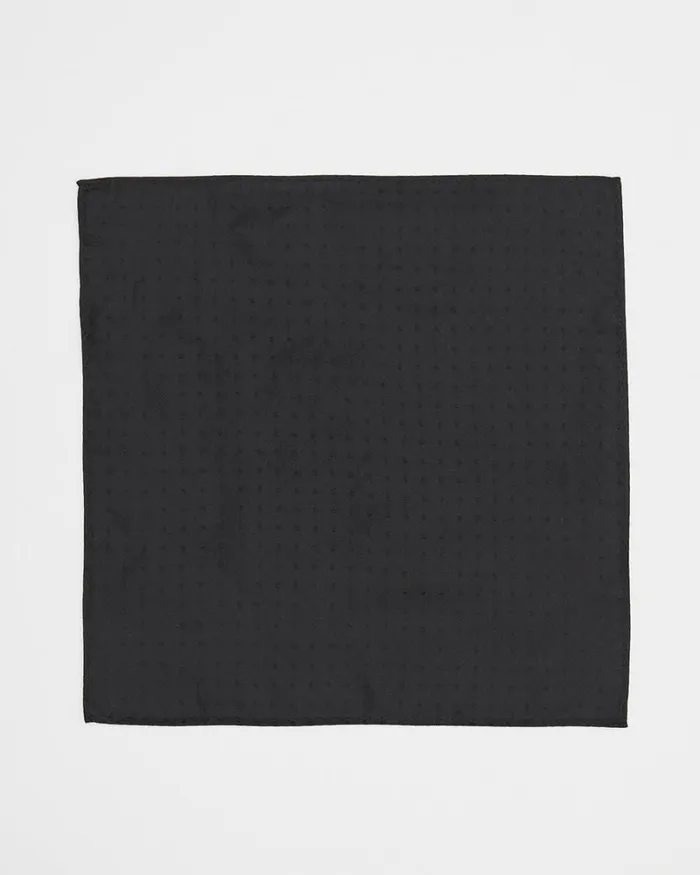RWandCO Pocket Squares Black Dotted Handkerchief Black 8211 Men