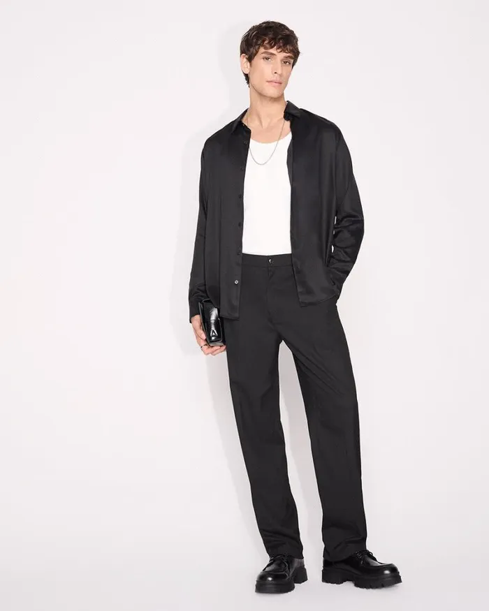 RWandCO Shirts RegularFit Sateen Dress Shirt Black 8211 Men