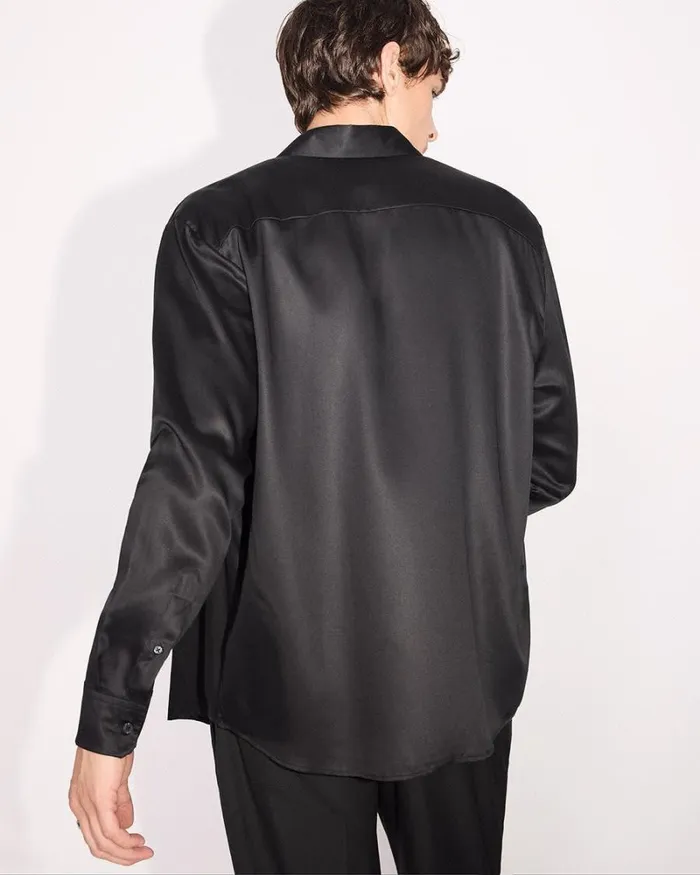 RWandCO Shirts RegularFit Sateen Dress Shirt Black 8211 Men