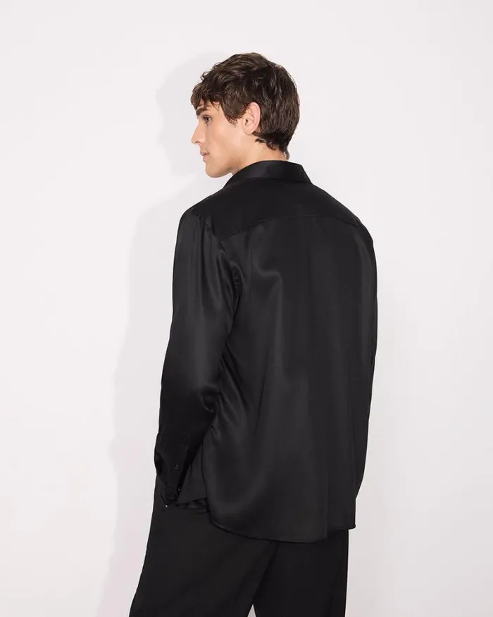 RWandCO Shirts RegularFit Sateen Dress Shirt Black 8211 Men