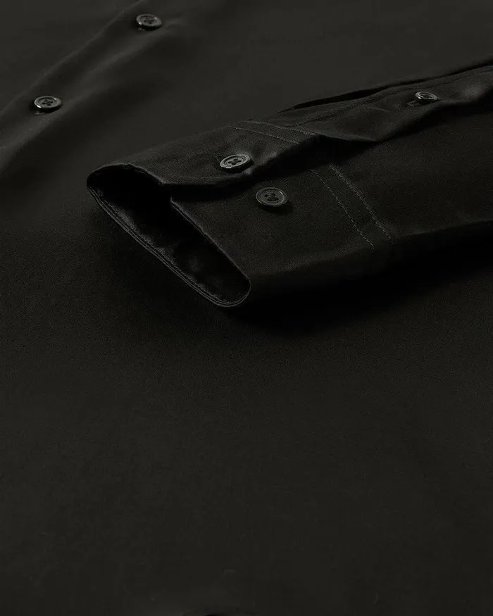 RWandCO Shirts RegularFit Sateen Dress Shirt Black 8211 Men