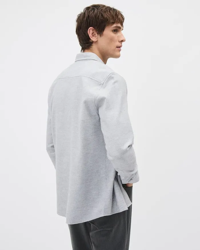 RWandCO Shirts SlimFit Brushed Twill Shirt Light Grey 8211 Men