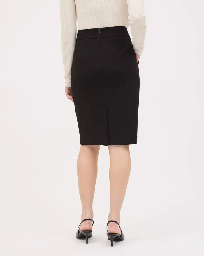RWandCO Skirts Black Twill Pencil KneeLength Skirt Black 8211 Women