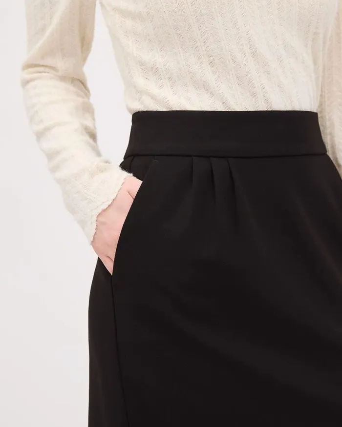 RWandCO Skirts Black Twill Pencil KneeLength Skirt Black 8211 Women