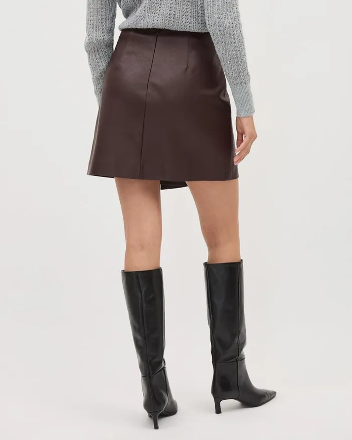 RWandCO Skirts Faux Leather Mini Wrap Skirt Java 8211 Women RWandCO Skirts Faux Leather Mini Wrap Skirt Java 8211 Women
