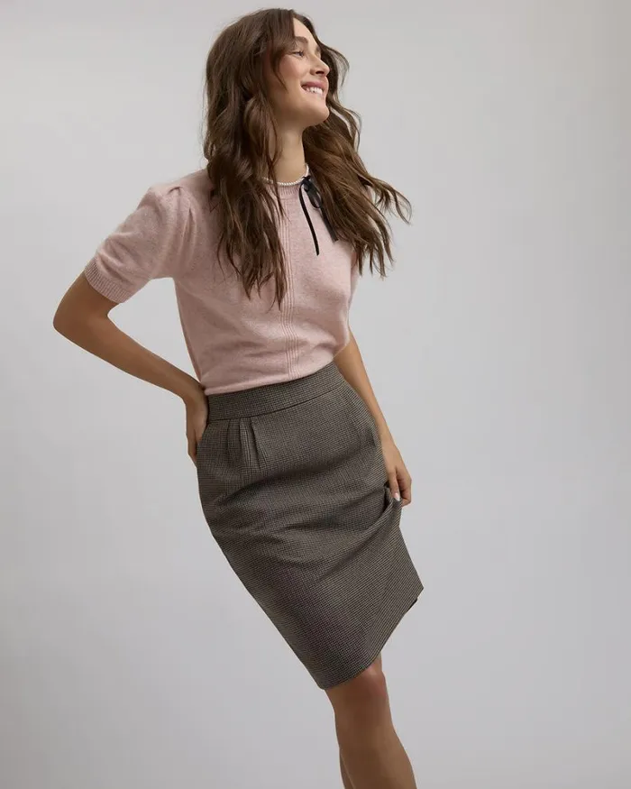 RWandCO Skirts Houndstooth Pencil Skirt Black And Brown Houndstooth 8211 Women RWandCO Skirts Houndstooth Pencil Skirt Black And Brown Houndstooth 8211 Women