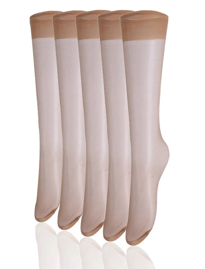 RWandCO Socks and Tights Allegra K Women039s Silky Sheer Reinforced Toe Stockings 10 Pairs Coffee Color 8211 Women