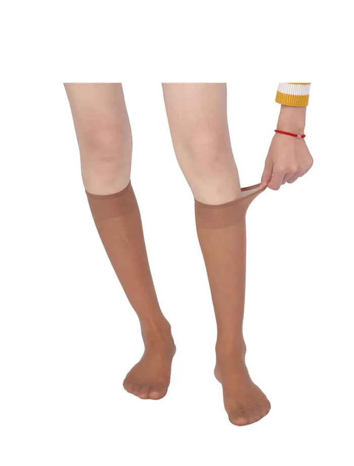 RWandCO Socks and Tights Allegra K Women039s Silky Sheer Reinforced Toe Stockings 10 Pairs Coffee Color 8211 Women