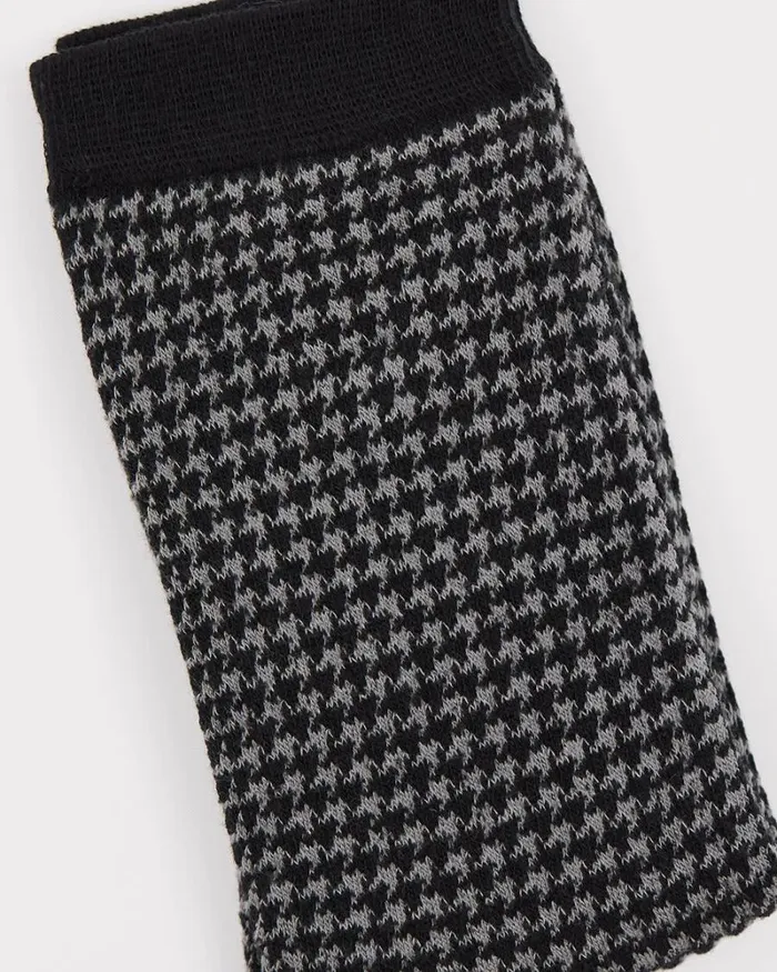 RWandCO Socks and Tights Crew Socks With Houndstooth Pattern Black Multi 8211 Women RWandCO Socks and Tights Crew Socks With Houndstooth Pattern Black Multi 8211 Women