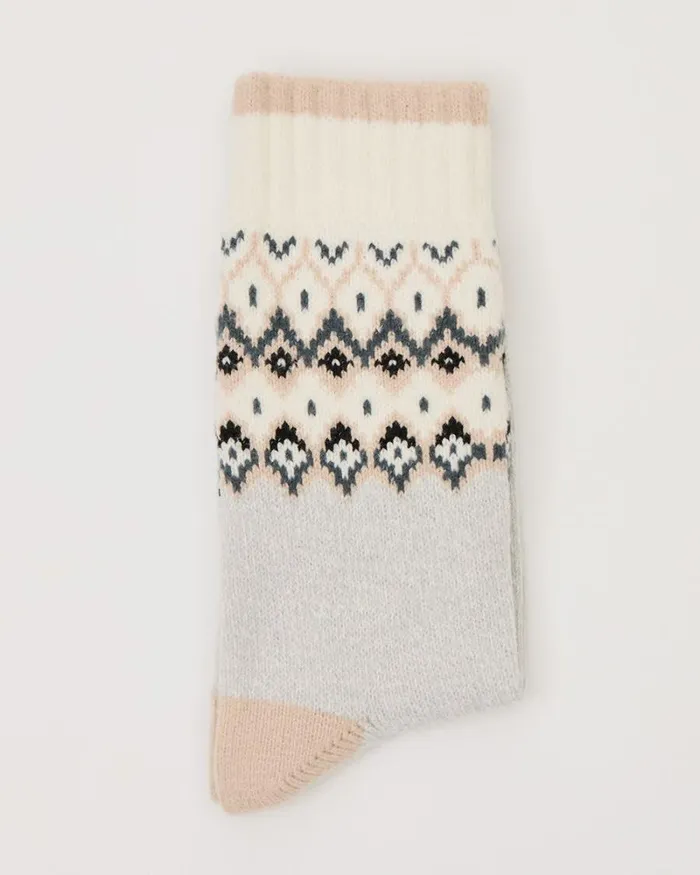 RWandCO Socks and Tights SuperSoft Socks With ApresSki Pattern Light Grey Mix8211 8211 Women RWandCO Socks and Tights SuperSoft Socks With ApresSki Pattern Light Grey Mix8211 8211 Women