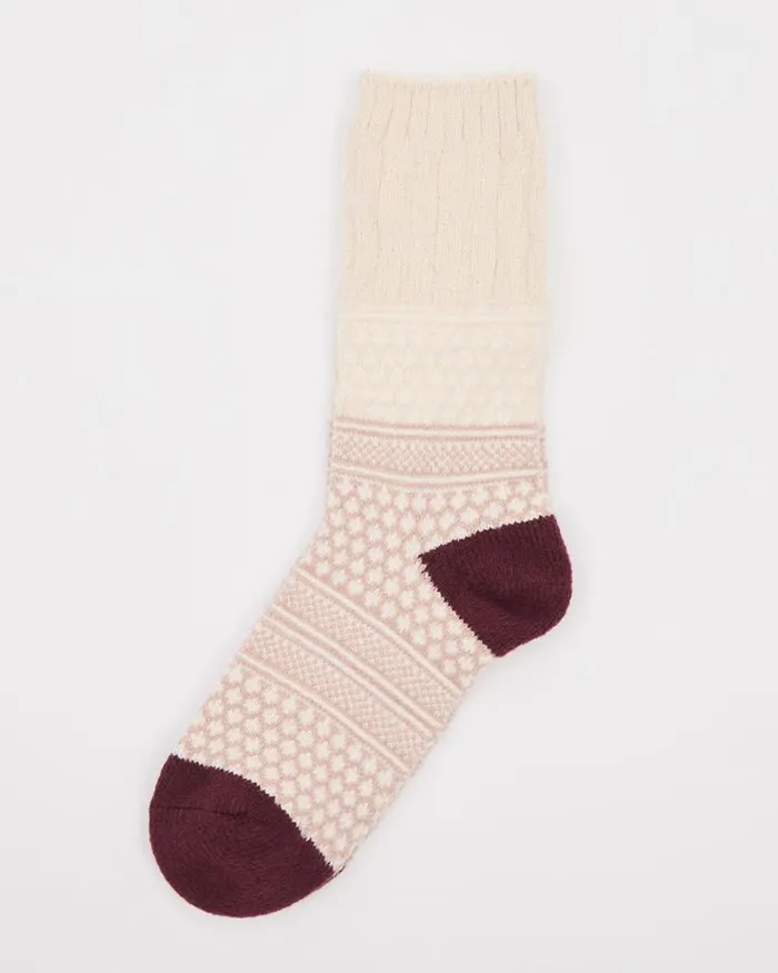 RWandCO Socks and Tights SuperSoft Socks With Fair Isle Pattern Pink And Burgundy Acc Multi 8211 Women RWandCO Socks and Tights SuperSoft Socks With Fair Isle Pattern Pink And Burgundy Acc Multi 8211 Women